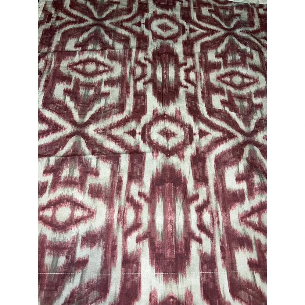 POTTERY BARN Organic Cotton Pair STANDARD PILLOW SHAMS maroon Orange Green Brown